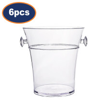 Ice Bucket Plastic Acrylic Holder Clear Wine Chiller Champagne Barware 6Pcs