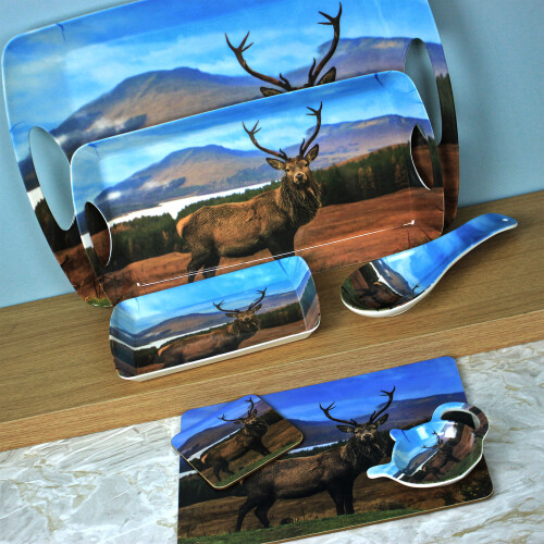 Highlands Stag Melamine Brown Spoon Rest Kitchen Tableware Male Deer Design 1