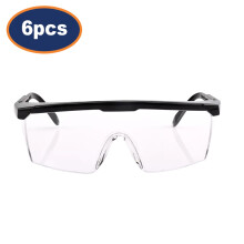 Industrial Safety Eyewear Glass Eye Protection Fog-Proof Lightweight Black 6Pcs