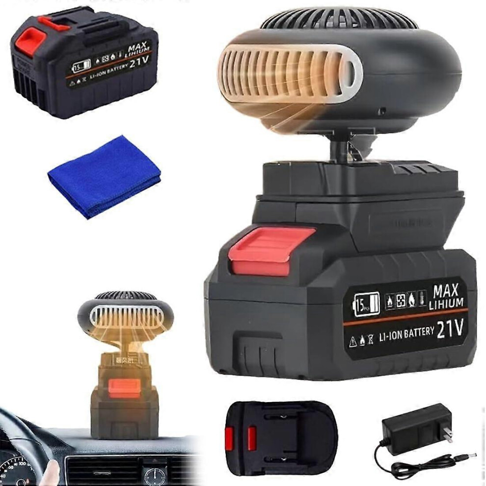 Hk&Hanker Portable Car Heater With Cordless Rechargeable Battery, Fast Windshield Defrost And Quiet Small Space Heating 9408048592135