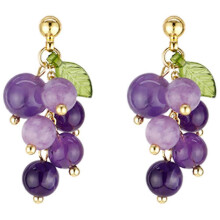 HK&Hanker 1 Pair Stud Earrings Grape Earrings Resin Earrings Fashionable Ear Jewelries for Women Girls