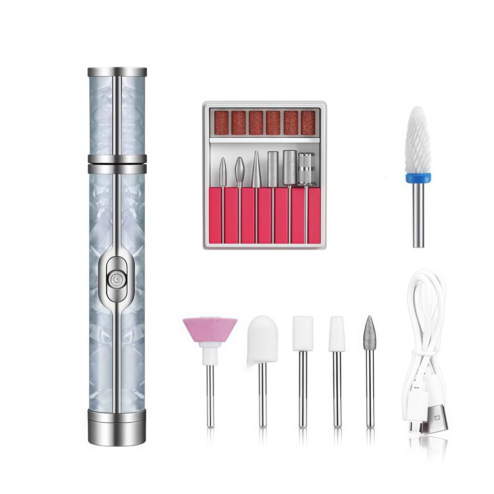 Gray Hk&Hanker Electric Nail Grinder For Thick Toenails Cordless Rechargeable File With Speed Quiet Motor