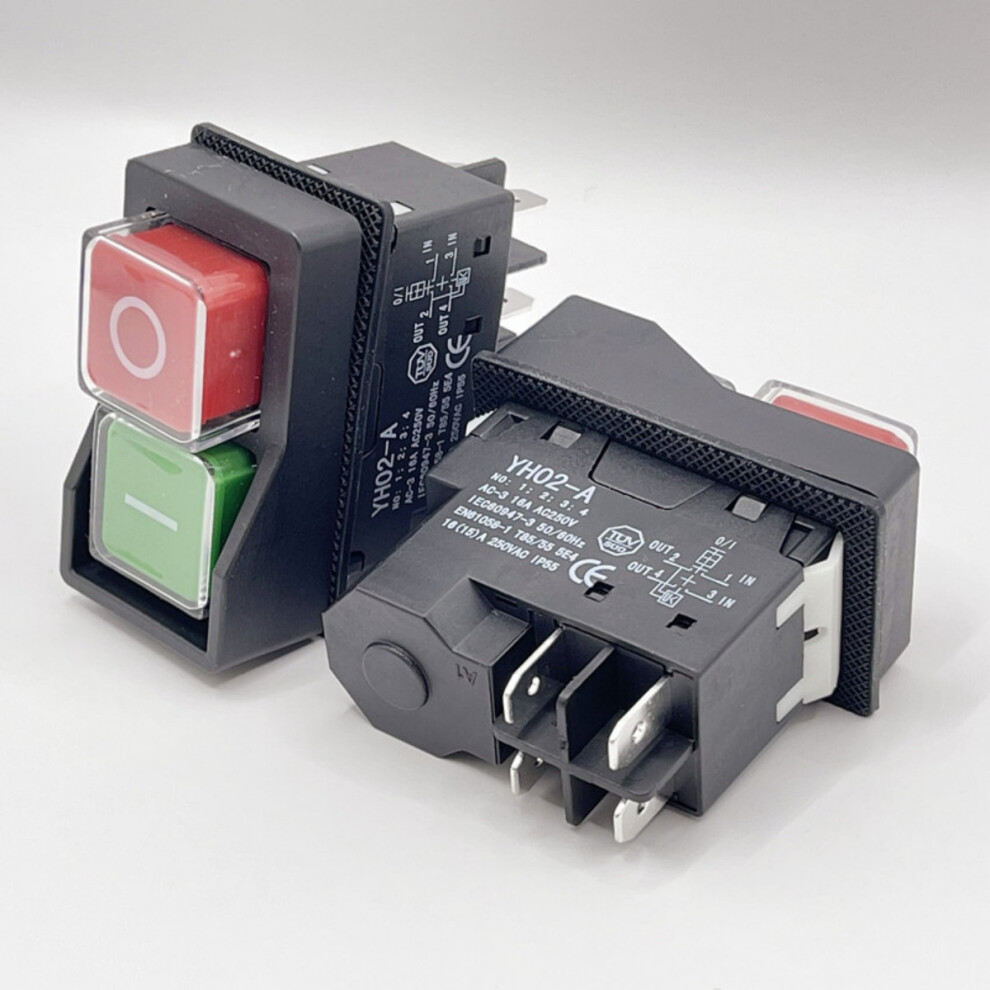 Hk&Hanker Kld-28A Waterproof Magnetic Switch Explosion-Proof Button Switch 220V 4-Pin Plug 9408048595914