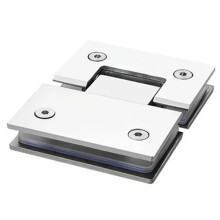 304 Stainless Steel Door Hinge - 180 Degree Bilateral Clip for Shower Glass B
