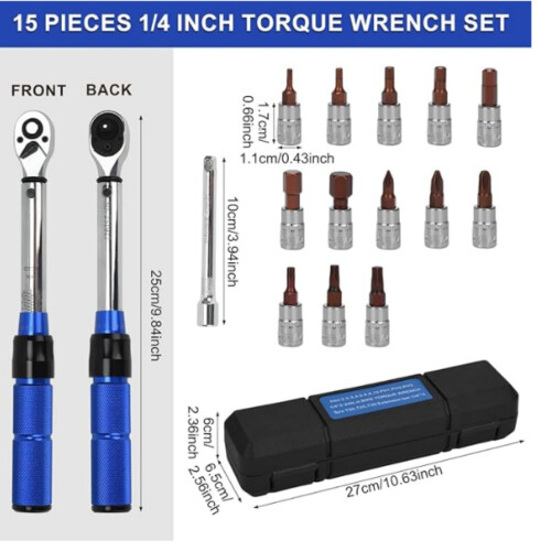Σετ κλειδιών ροπής Drive Click 1/4" (2-24Nm/17,7-212,4 in-lb), καστάνια γρήγορης απελευθέρωσης 1
