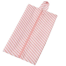 Travel Shoe Bag Foldable Water Resistant Large Capacity Organizer with Zipper for Sports and Slippers Pink Stripes