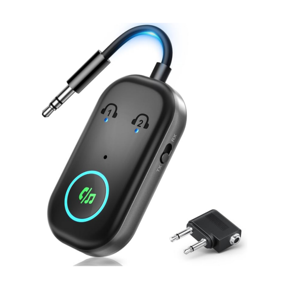 2026 New Bluetooth 5.3 Transmitter Receiver, 2-In-1 Airplane Bluetooth Adapter Compatible With 2 Airpods Or Wireless Headphones, 3.5Mm Aux 9122581593526
