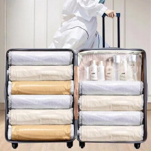Vacuum Storage Bags No Pump Needed, Transparent Compression Bags for Clothes, Coats and Travel