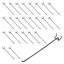 50 Pack Heavy Duty Pegboard Hooks 10 Inch Metal Pegboard Organizer for Garage Storage Black