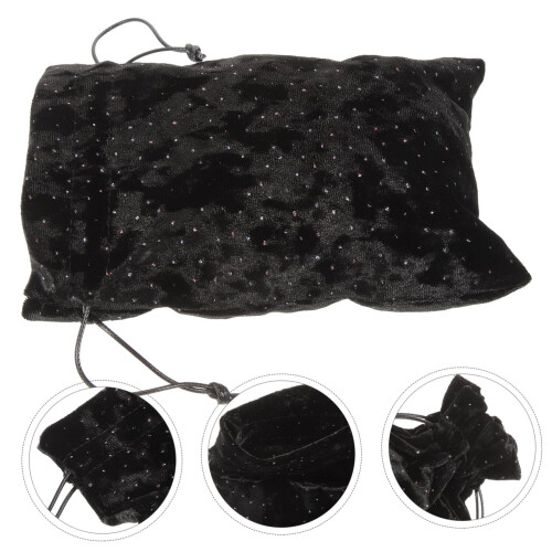 Velvet Tarot Card Bag with Secure Drawstring Closure, Black Pouch for Tarot Deck and Jewelry Storage 2