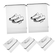 5pcs Clear Shoe Bags with Easy Pull Closure, Travel Shoe Storage Organizer for Men and Women