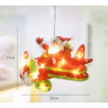 Christmas Suction Cup Ornament Light Battery Operated Hanging Hook Home Use for Window Store Party Decoration