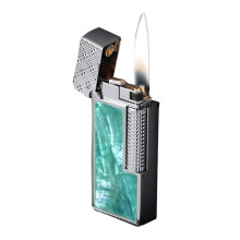 Vintage Metal Kerosene Lighter with Windproof Soft Flame, Side Wheel Ignition, Refillable Gift for Men (Pink)(Green)