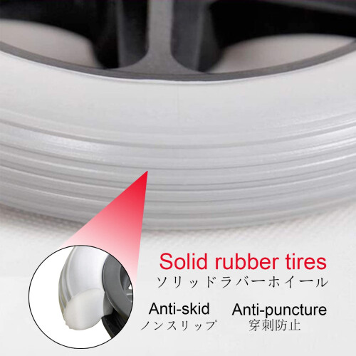 7 Inch Solid Wheelchair Front Caster Wheels, Puncture Tires, Smooth Rolling, 2 Pcs Replacement Set 1