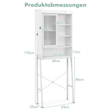 Toilettenschrank mit Schiebetür, verstellbaren Regalen