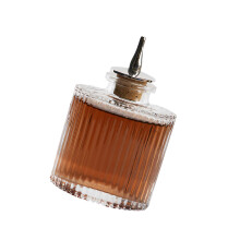 Handgefertigte Spirituosenflasche aus Glas, 90 ml,-Ovale Flasche