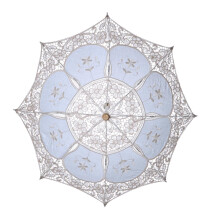 Vintage Lace Bridal Parasol Handmade Lace Design Foldable Wedding Lace Umbrella for Photography