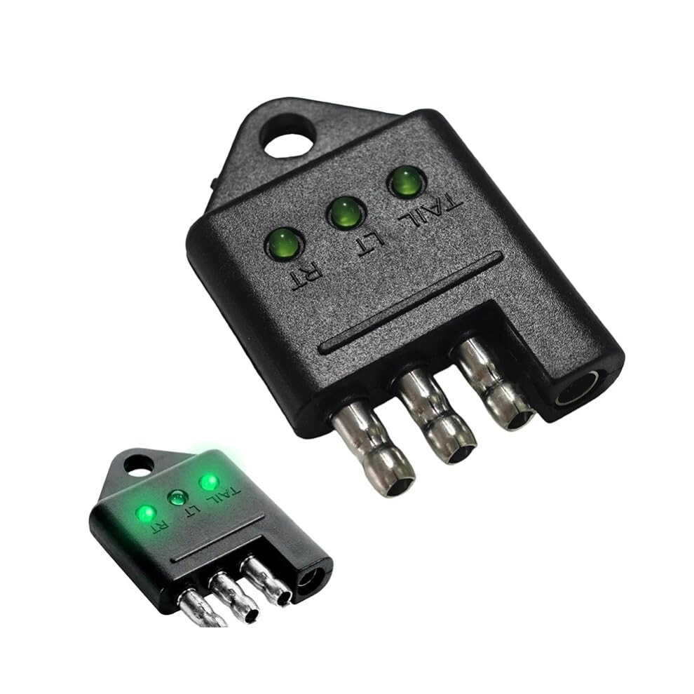 2Pc 4 Pin Trailer Tester With Fast Circuit Diagnosis, Battery Operation And Wide Socket Compatibility Light 9330225415930