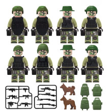 8 PCS Jungle Camouflage Special Forces Figure Building Blocks Set Children's Day Gift for Boys & Girls