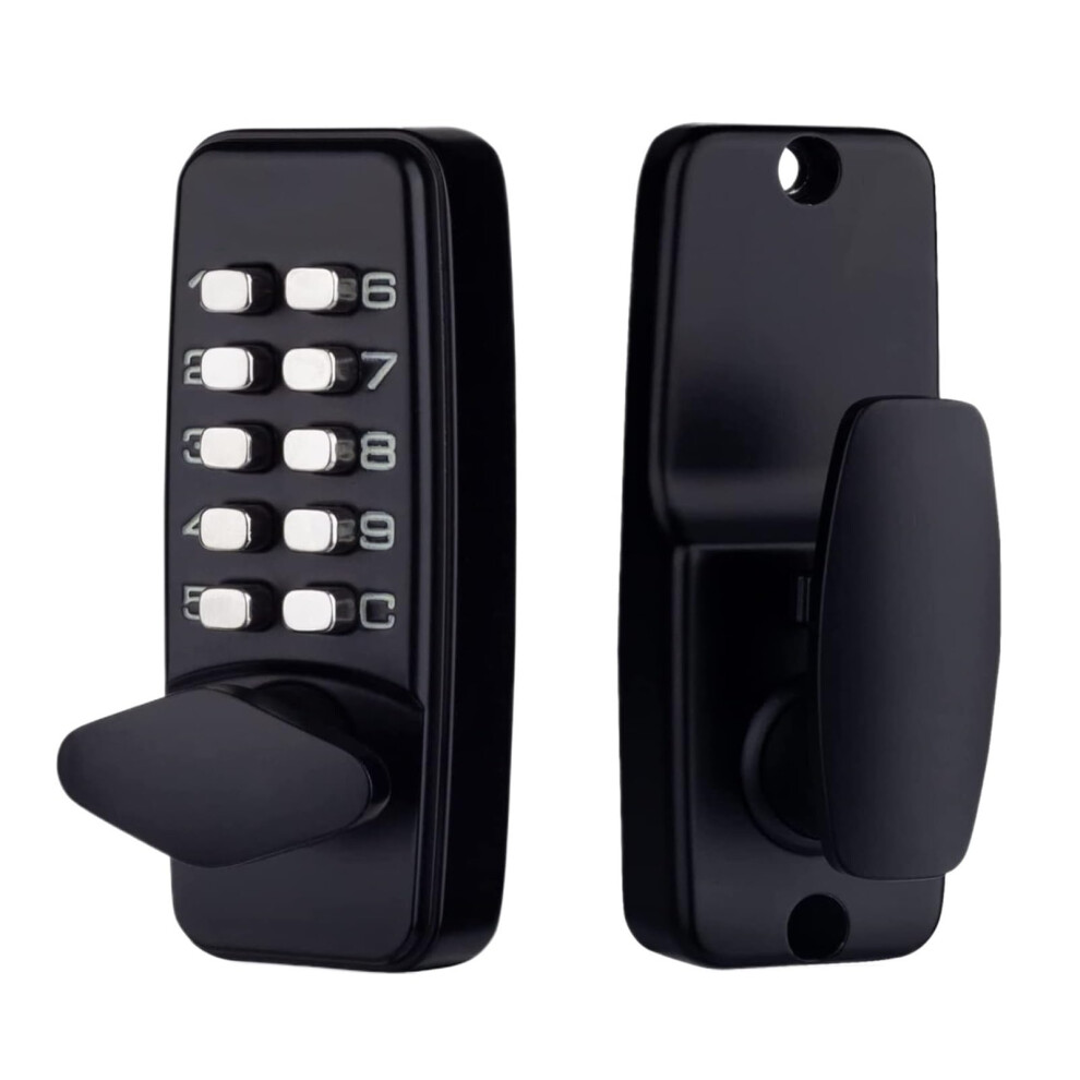 Black Mechanical Keyless Entry Door Lock With Keypad, Battery Code Access Handle For Home Or Office 9330225416128