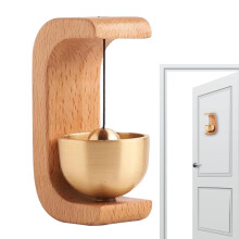 Wooden Door Chime Magnetic Doorbell with Clear Loud Sound, Handmade Vintage Beech Wood Design for Home and