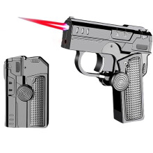 Windproof Butane Lighter with Foldable Design, Refillable Red Flame Torch for Camping and Travel (Black)