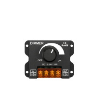110 PCS LED Dimmer Switch 12V 24V 30A Stepless Brightness Controller for Single Color Strip Lights