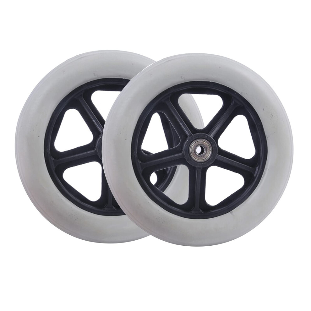 Gray 7 Inch Solid Wheelchair Front Wheel Replacement, Aluminum Alloy Caster With Smooth 360 Rotation, LowâNoise And Punctureâ Design