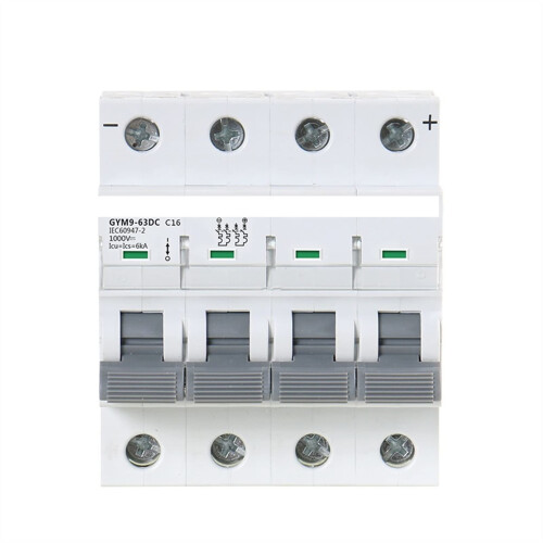 DC Circuit Breaker 1000V 20A 4 Pole MCB for Solar System with Visible Status Indicator and Easy Panel Installation 1
