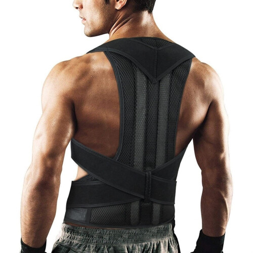 Adjustable Posture Corrector for Men with Ergonomic Shoulder Alignment and Lumbar Back Support Belt XXLarge Black 1