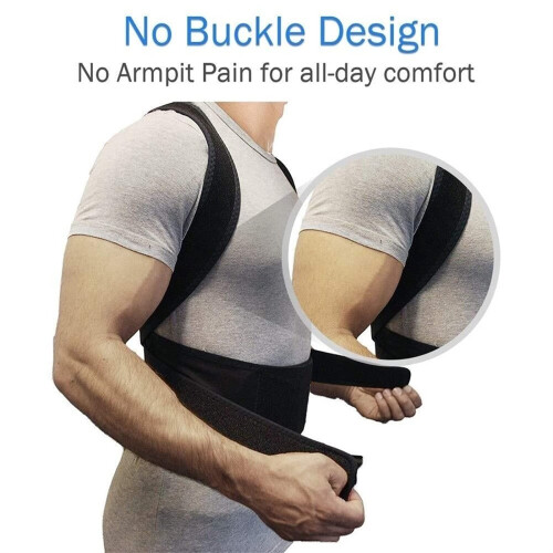 Adjustable Posture Corrector for Men with Ergonomic Shoulder Alignment and Lumbar Back Support Belt XXLarge Black 2