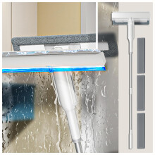 4 in 1 Window Cleaning Kit with Spray and Squeegee, Built‑in Sewage Collector, Microfiber Pads, Extension Pole