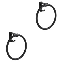 Black Towel Holder Set 2 Pack Aluminum Wall Mounted Towel Rack with Hook SpaceSaving Easy Installation