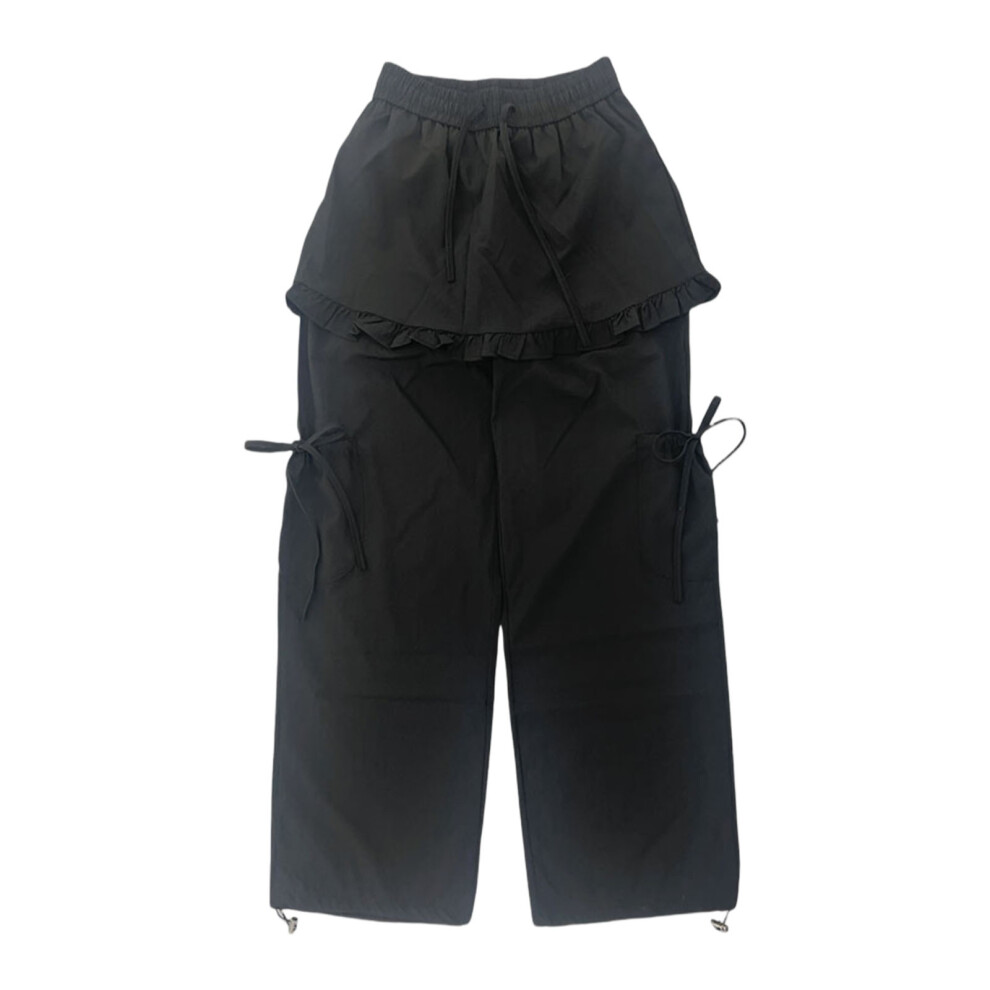 Black Wide Leg Palazzo Pants Summer Trousers Spring Flowys