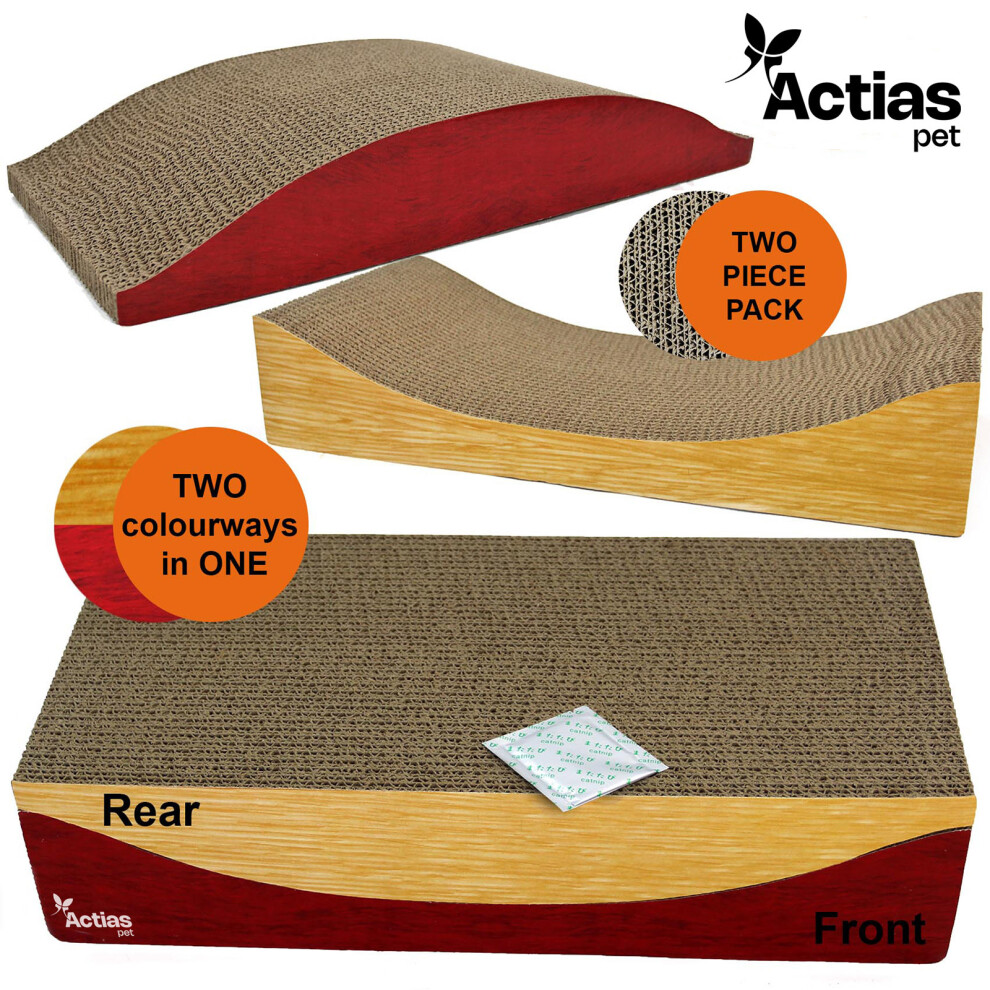 Cat Kitten Cardboard Corrugated Scratcher Scratching Pad Sofa Convex Board 2pcs - Image 3