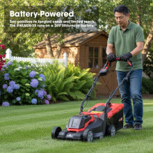 Lawnmower Cordless RocwooD 20V 2 x Batteries & 1 x Charger Garden Rotary 33cm