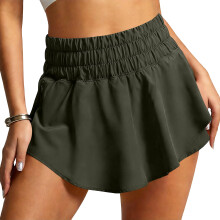 Women's Tennis Skorts Control High Waist-Army Green XXL