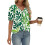 Women's  Short Sleeve Button-Down V-Neck Shirts rSets -Mint L 6