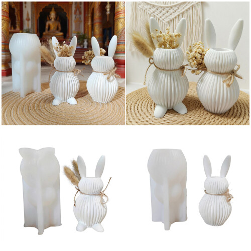 Silicone Vase Mold Rabbit Shape Reusable Crafting Moulds-Type A 2