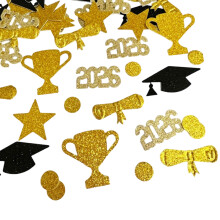 100/200Pcs 2026 Graduation Confetti Glitters Gold Star Cap-3