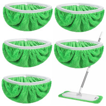 6Pcs Washable Microfiber Mop Replacement Pads Quick Absorbent Lint for Hardwood and Tile Floors