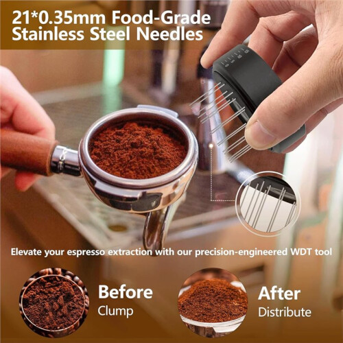 Coffee Distributor and Tamper with WDT Tool Espresso Distribution Tool Set Espresso Accessories Kit 51MM 2