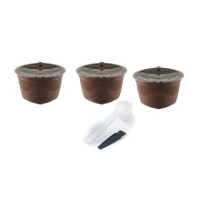 Herbruikbare Koffiecapsule voor Koffiezetapparaten met Borsteltje en Lepeltje, Espressocapsule, Filtercup B