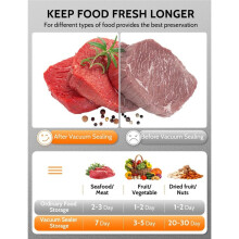 Vacuum Sealer Machine Automatic Food Vacuum Sealer with Built-in Cutter Multi-Functional Vac Packing Machine EU Plug