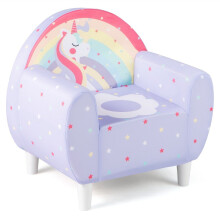 Canapé enfant avec dossier et accoudoirs - Motif licorne