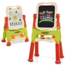 Chevalet réglable pour enfants avec tableau blanc et tableau noir