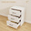 Nightstand with 3 Drawers, White, 38.5 x 28 x 54 cm 3