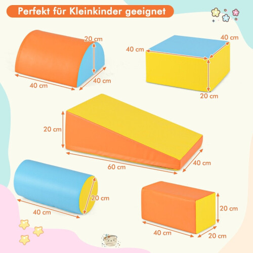 Foam Play Blocks Set - 5 Pcs, Soft Climbing Toys 1