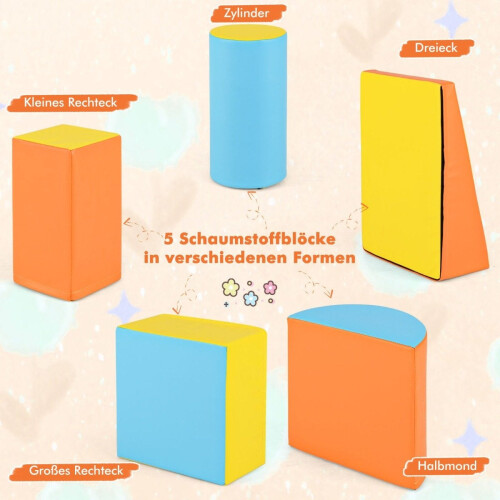 Foam Play Blocks Set - 5 Pcs, Soft Climbing Toys 2