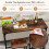 Conjunto de jantar alto com mesa e 2 bancos, marrom 5